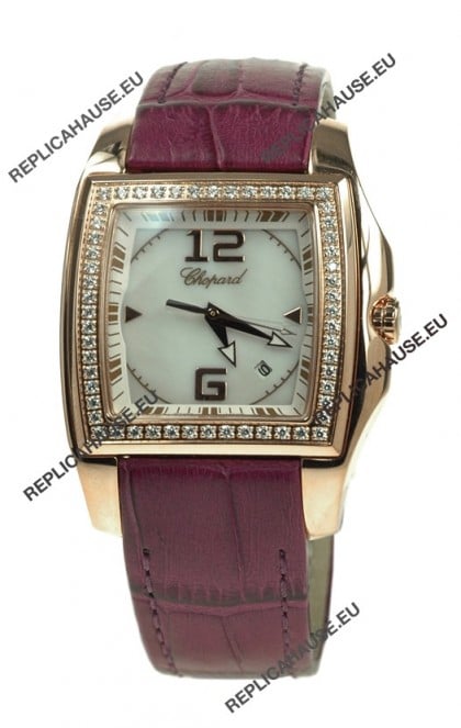 Chopard Two O Ten Ladies Swiss Replica Watch in Pink Strap