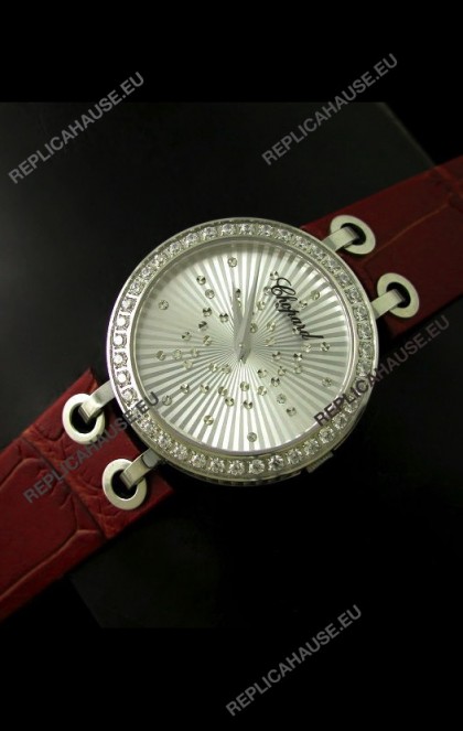 Chopard Xtravaganza Ladies Japanese Replica Watch in Silver Dial