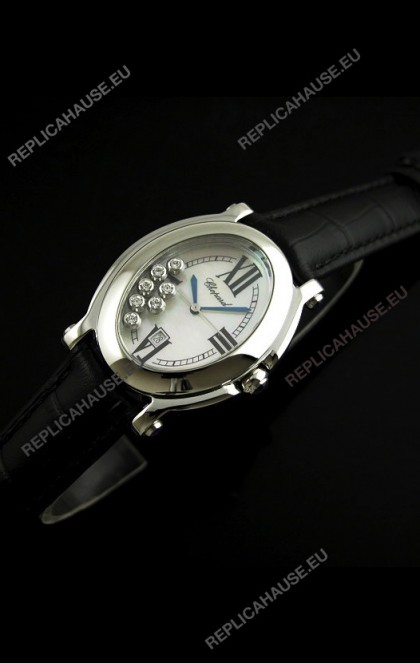 Chopard Happy Sport Swiss Replica Watch in Black Strap