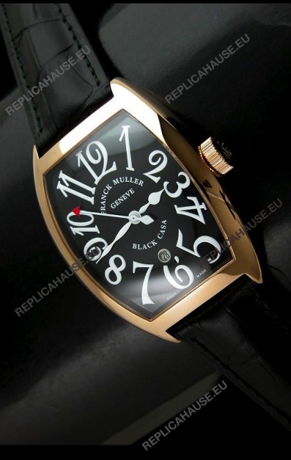 Franck Muller Black Casa Japanese Replica Watch in Black Dial