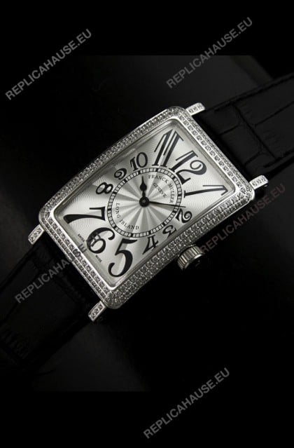 Franck Muller Long Island Japanese Replica Watch in Silver White Dial