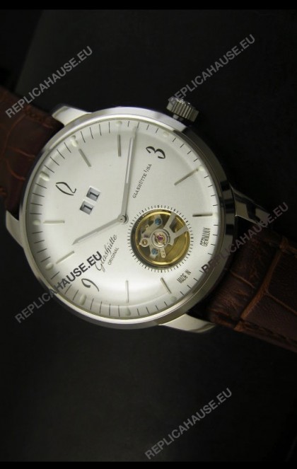 Glashuette Tourbillon Japanese Replica Watch in White Dial