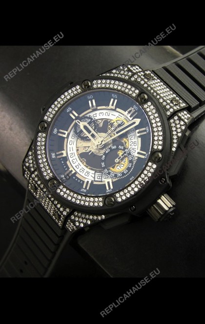 Hublot Big Bang King Power PVD Casing Watch with Diamonds