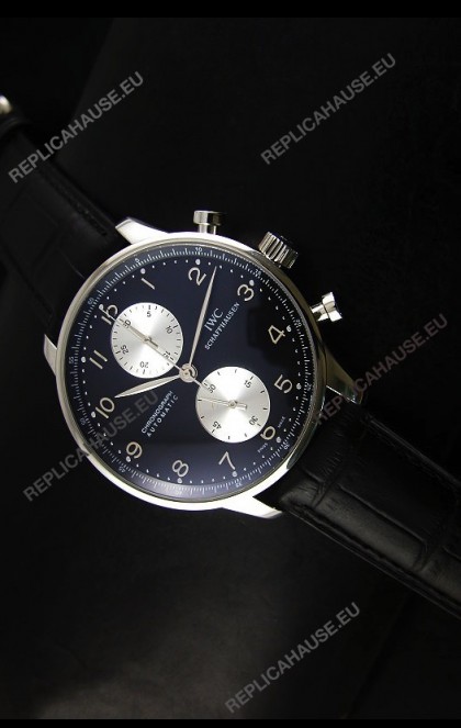 IWC Portuguese Chronograph Swiss Replica Watch in Steel Case - 1:1 Mirror Replica Edition