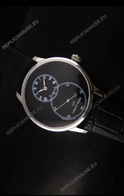Jaquet Droz Grande Seconde Black Enamel Stainless Steel Case Watch in Black Dial