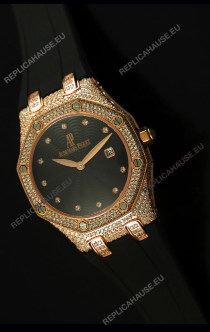 Audemars Piguet Royal Oak LADY Replica Watch in Pink Gold Casing