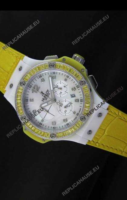 Hublot Big Bang 34MM Ladies Tutti Frutti Edition in Yellow Strap