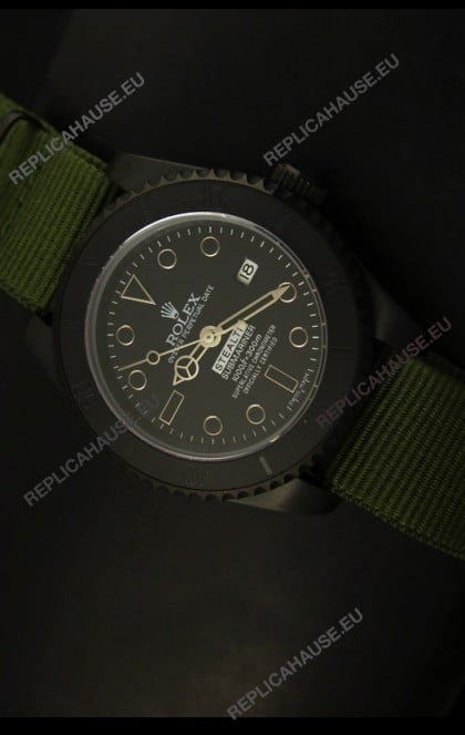 Rolex Submariner STEALTH MK IV Edition Swiss Replica Watch in Green Strap