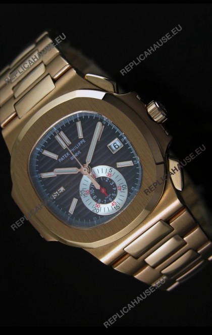 Patek Philippe Nautilus 5980 Chronograph Swiss Pink Gold Watch - 1:1 Mirror Replica
