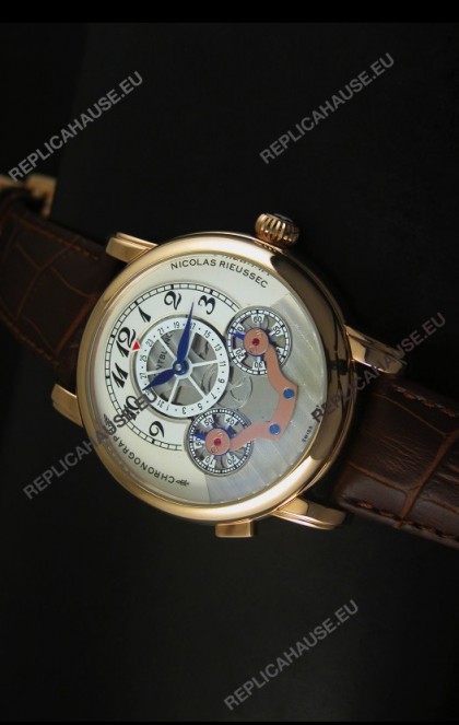 Mont Blanc Nicolas Riessec Rose Gold Case in White Dial