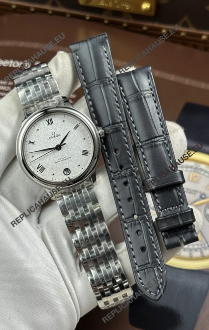 Omega De Ville Automatic 34MM White Dial Steel Case Super Clone Watch 