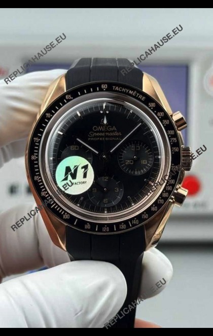 Omega Speedmaster Moonwatch Rose Gold Black Dial 42MM Super Clone Watch 