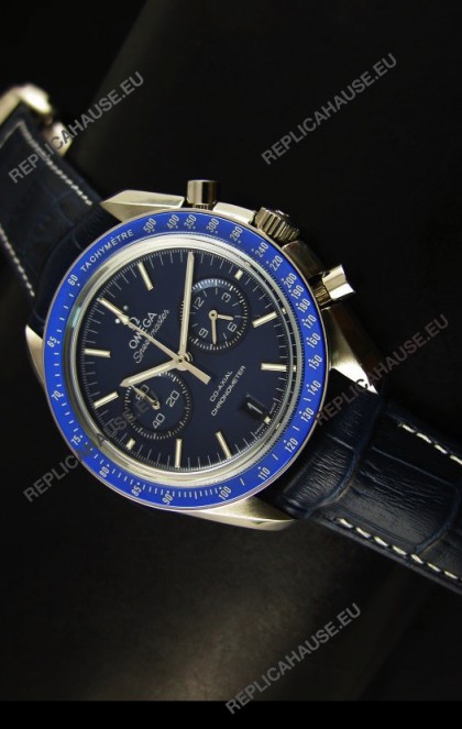 Omega Speedmaster Moon Watch Co-Axial Japanese Replica Watch Dark Blue Dial