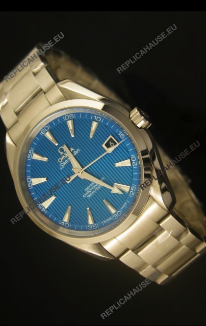Omega Seamaster Aqua Terra Co-Axial Swiss Watch Blue Dial
