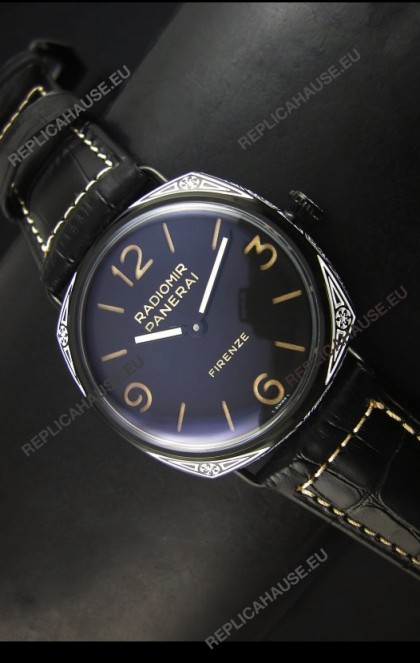 Panerai Radiomir PAM604 3 Days DLC Coated Swiss Watch with Unitas Movement