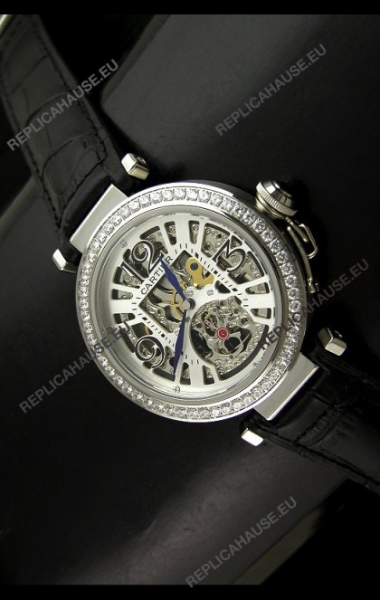 Cartier Ronde De Ladies Replica Watch in Decorated Skeleton Dial