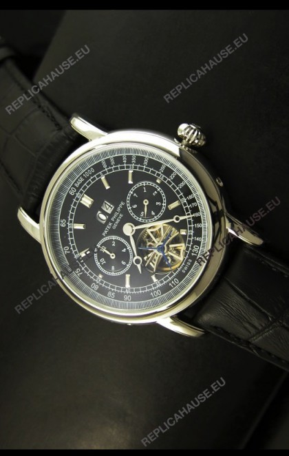Patek Philippe Complications Tourbillon Japanese Replica Watch in Steel