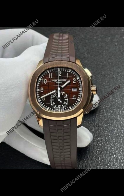 Patek Philippe Aquanaut 5968 Rose Gold Case Brown Dial Super Clone Watch 