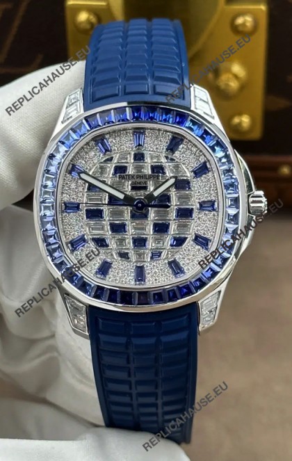 Patek Philippe Aquanaut Luce 5268/461G-001 Sapphires & moissanite Super Clone Watch 