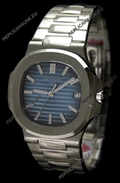 Patek Philippe Nautilus Jumbo Swiss Replica Watch in Blue Dial