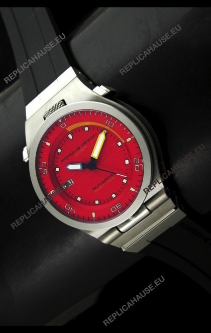Porsche Design Diver Swiss Titanium Watch in Red Dial - Ultimate Mirror Replica