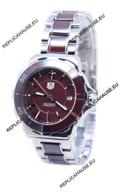 Tag Heuer Formula 1 Quartz Brown Ceramic Bezel Steel Watch