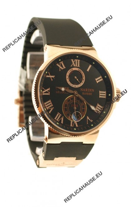 Ulysse Nardin Maxi Marine Chronometer Japanese Replica Rose Gold Watch