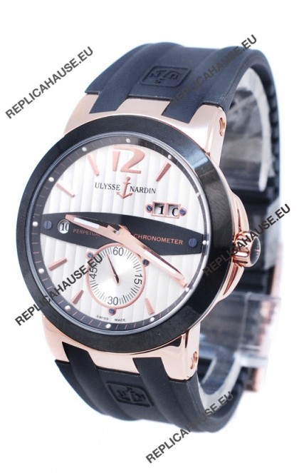 Ulysse Nardin Executive Dual Time Japanese Replica Rose Gold Watch