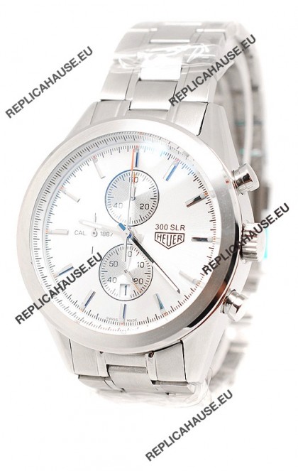 Tag Heuer Carrera Cal. 1887 Chronograph Japanese Watch in White Dial