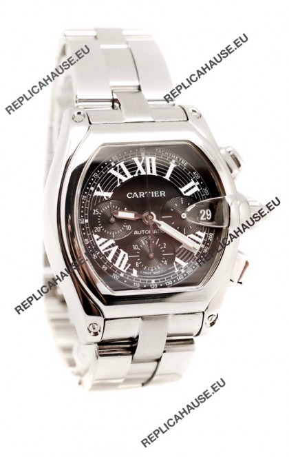 Cartier Roadster Chronograph Swiss Replica Watch in Black Dial