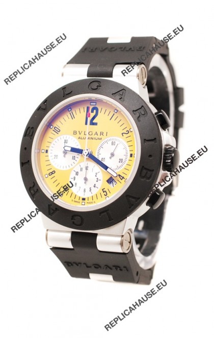 Bvlgari Aluminium Automatic Watch in Yellow Dial