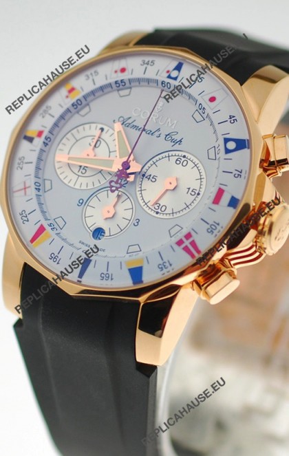 Corum Admirals Cup Chronograph Swiss Replica Gold Watch 