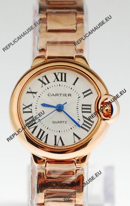 Ballon Bleu De Cartier Japanese Ladies Replica Pink Gold Watch