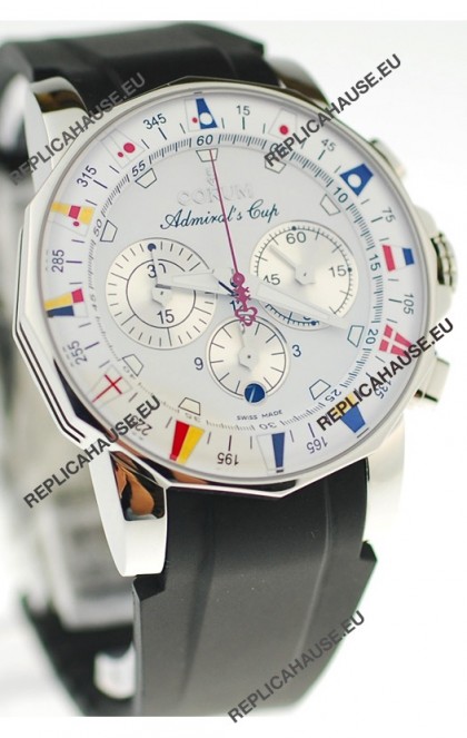 Corum Admirals Cup Chronograph Swiss Replica Watch in Rubber Strap