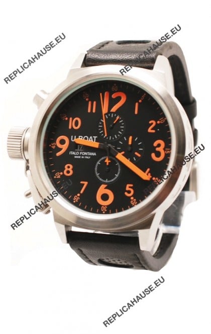 U-Boat Flightdeck Japanese Replica Watch in Orange Markers