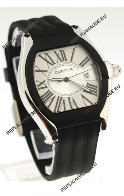 Cartier Roadster Japanese Replica Watch in White Dial