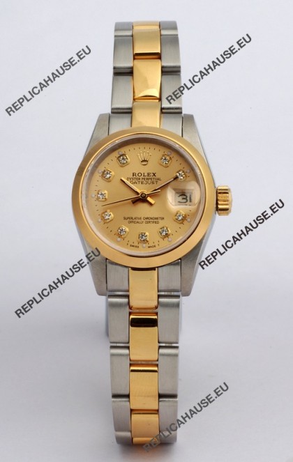 Rolex DateJust Two Tone Lady's Replica Watch