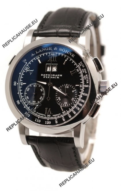 A.Lange & Sohne Datograph Flyback Swiss Replica Watch in Black Dial