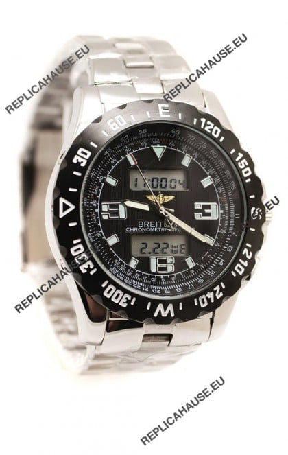 Breitling Chronograph Chronometre Replica Steel Watch in Ceramic Bezel