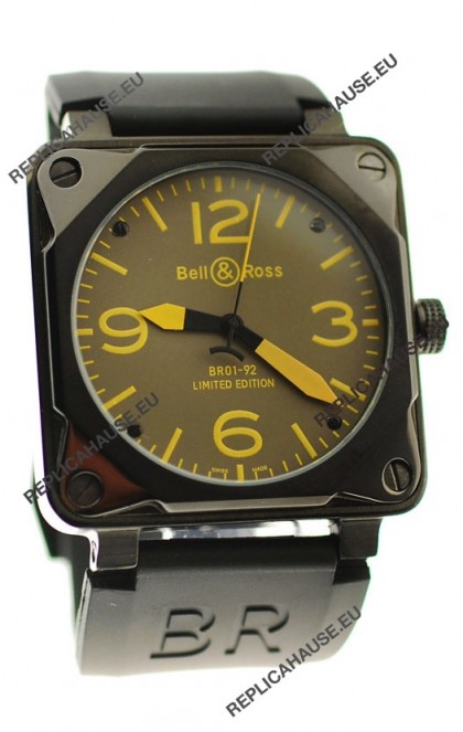 Bell and Ross BR01-92 Limited Edition Japanese PVD Watch in Yellow Markers