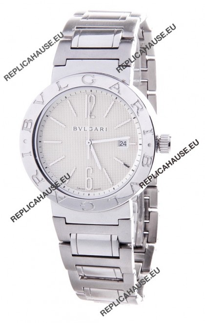Bvlgari Quartz Japanese Replica Watch in Silver Dial
