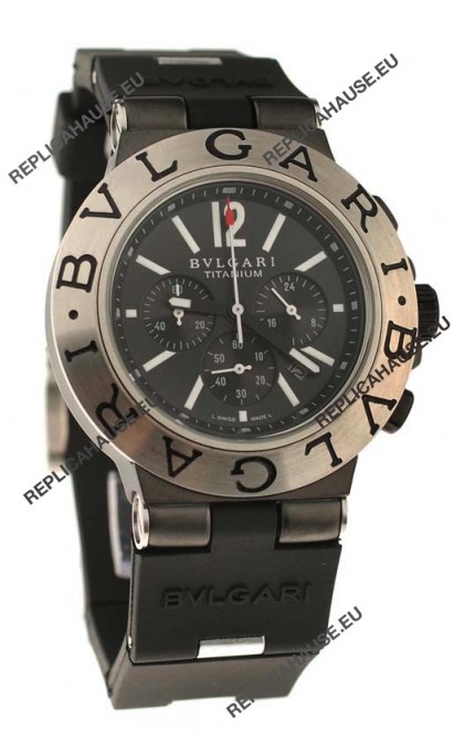 Bvlgari Scuba Swiss Body Japanese Steel Watch in Black Dial