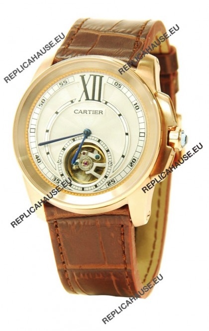 Calibre de Cartier Flying Tourbillon Japanese Replica Watch