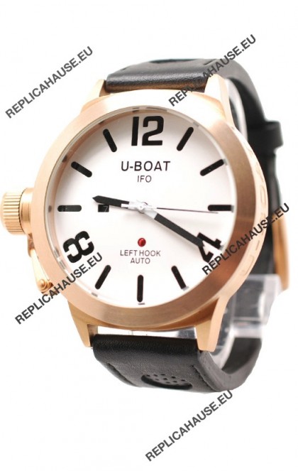 U-Boat Classico Japanese Gold Watch in White Dial