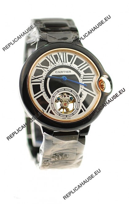 Ballon Bleu De Cartier flying Tourbillon Japanese Replica PVD Watch 