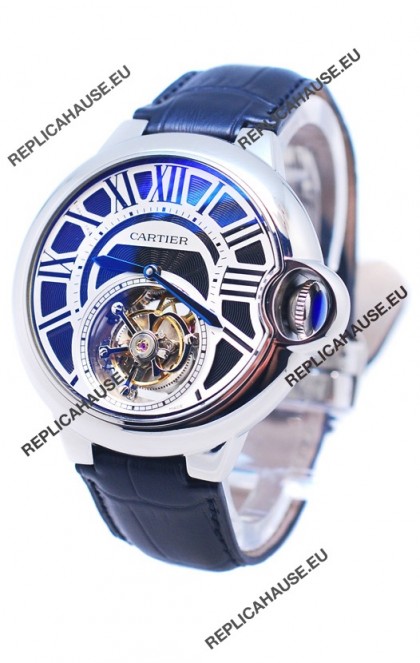 Cartier Ballon de Bleu Flying Tourbillon Swiss Silver Watch