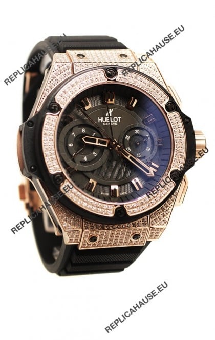 Hublot Gold Big Bang King Power Diamond Swiss Replica Watch