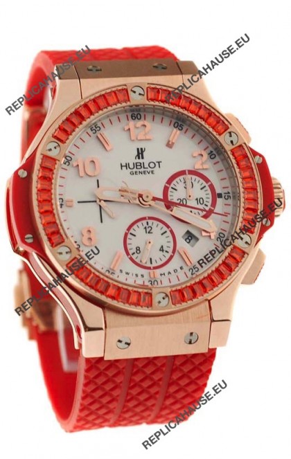 Hublot Gold Big Bang Tutti Fruitti Red Swiss Replica Watch