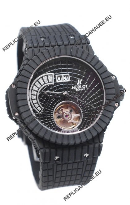Hublot Black Caviar Tourbillon Power Reserve Japanese Replica Watch