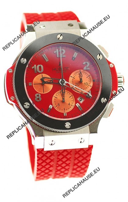 Hublot Big Bang Swiss Watch in Steel Case Ceramic Bezel